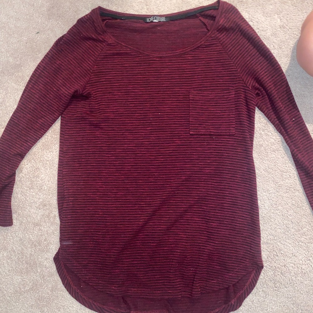 red long sleeve shirt
